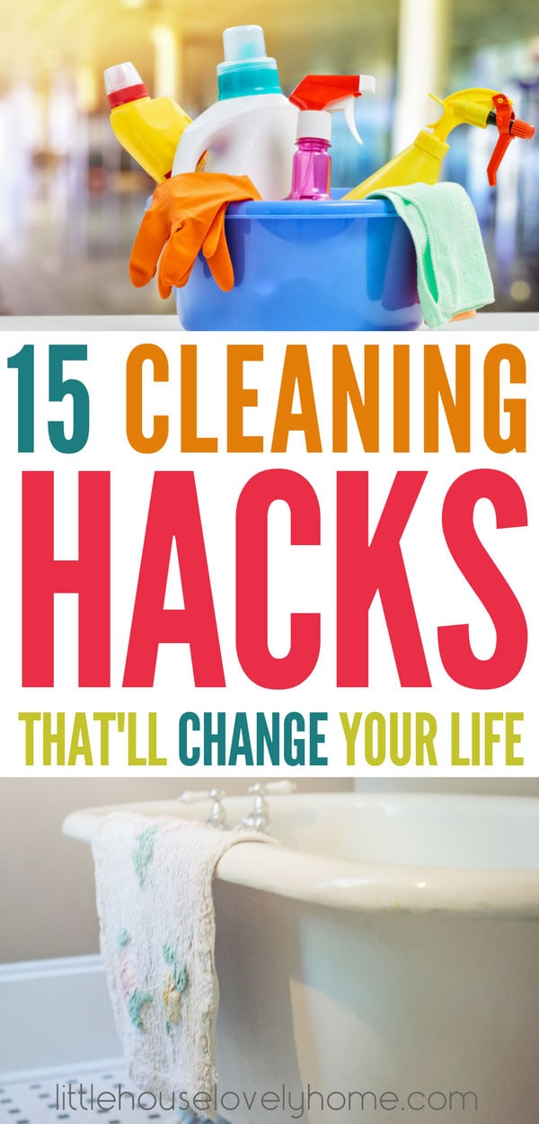These cleaning tips are AMAZING! I know you'd rather spend your time doing anything else, but cleaning has got to be done. That's not to say it needs to take a long time, right? With these cleaning hacks you'll have a clean house in no time at all. cleaning tips | cleaning hacks | save time cleaning