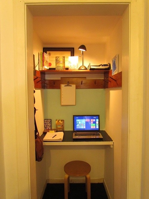 downsizing your home. My newly transformed office. Don't look too closely - or you might see my skirting boards need a paint.