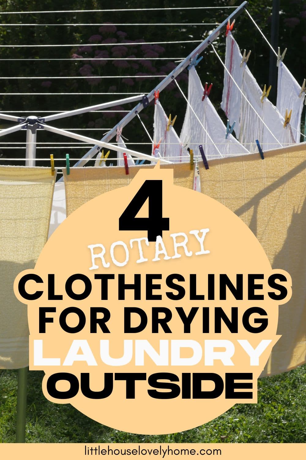 Rotary Clotheslines with clothes hanging on it