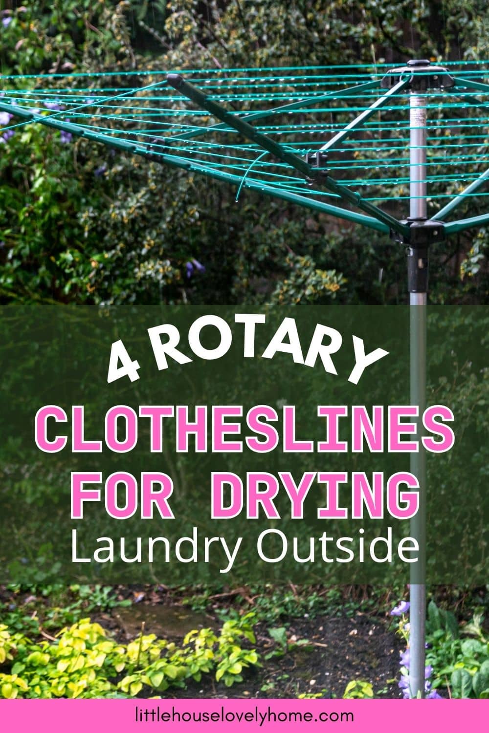 Rotary Clotheslines in backyard