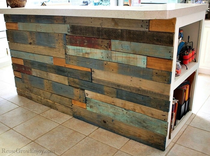 pallet wall kitchen island