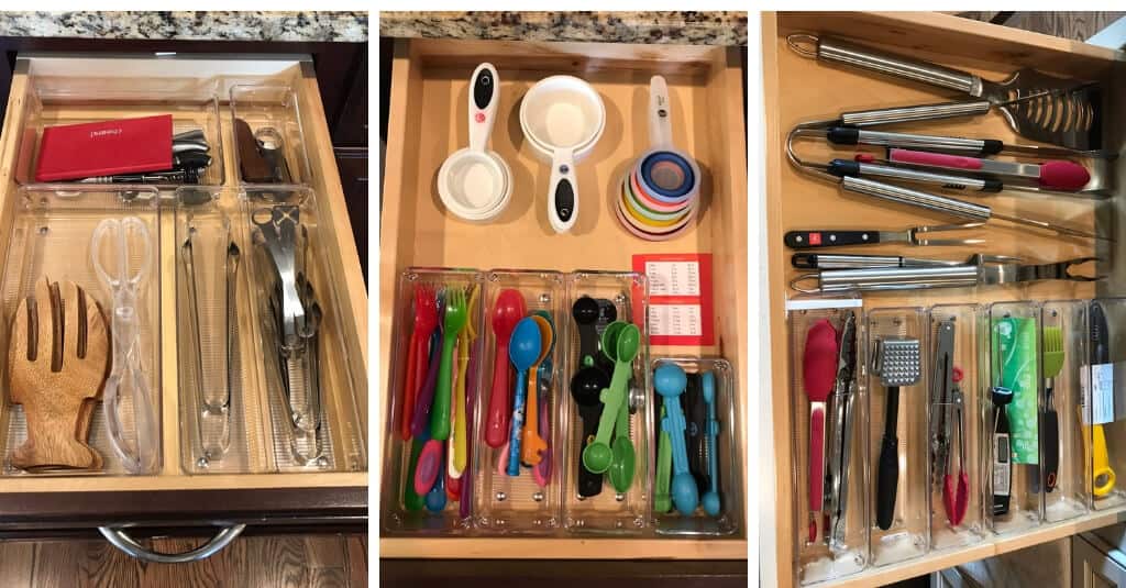 Sorted and organized kitchen drawers