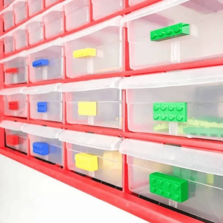 Sorted LEGO bins