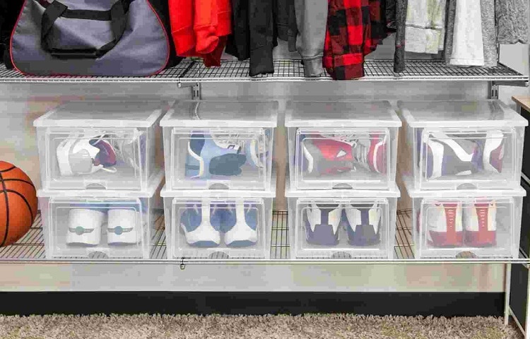 clear storage boxes for shoes