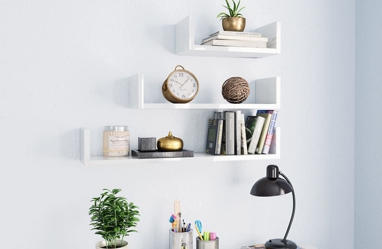 white shelf