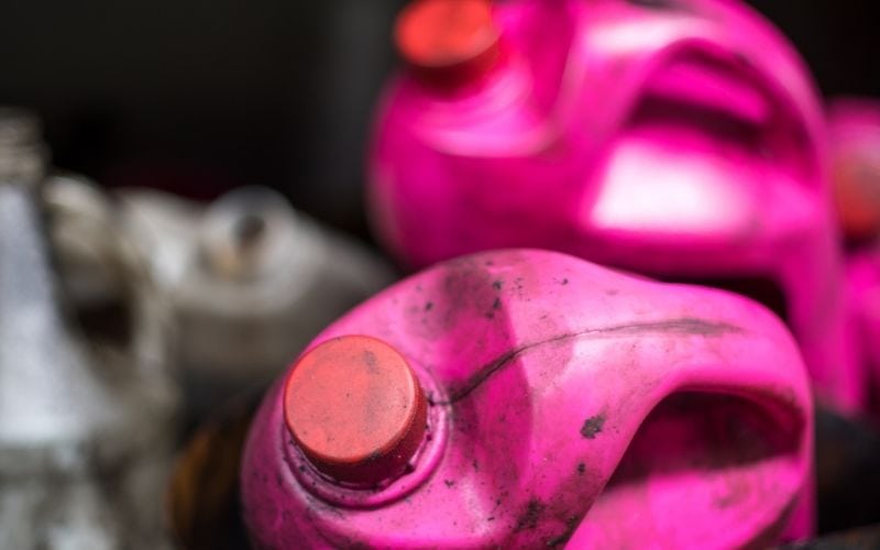 Photo of two pink colored dirty containers