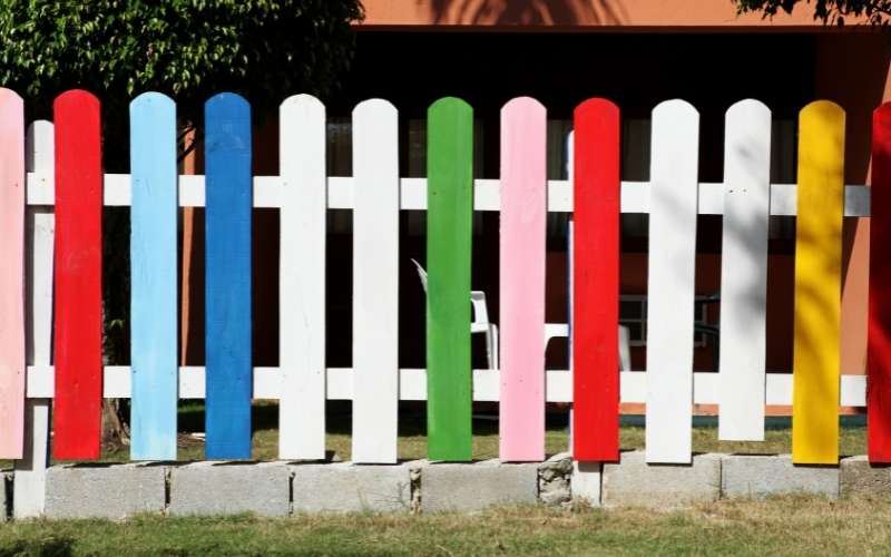 Photo of a colorful fence