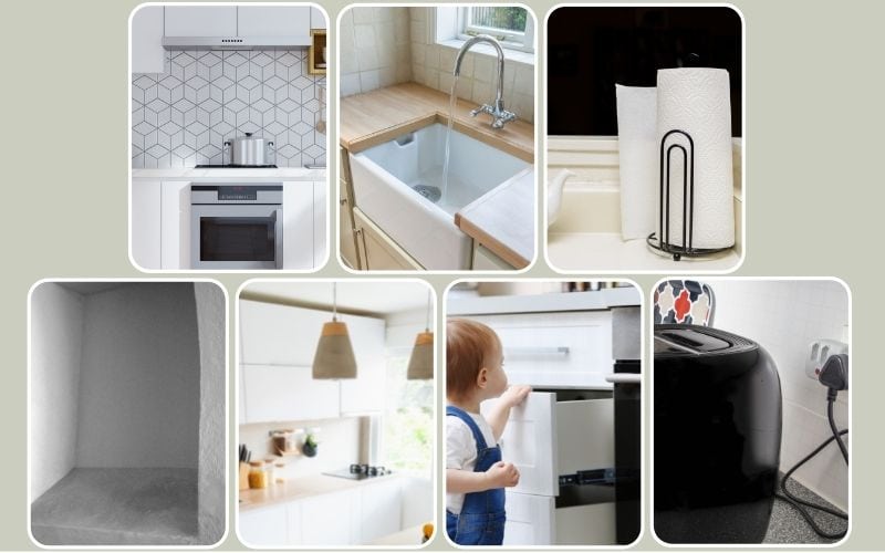 Image of different photos of kitchen features