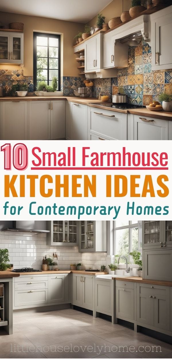 Small Farmhouse Kitchen Ideas Pin Image