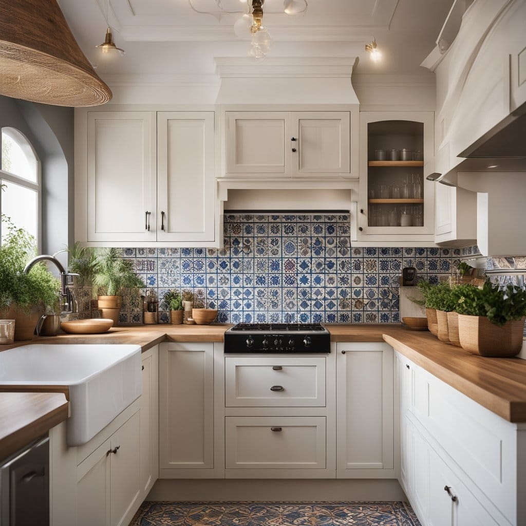 Farmhouse Kitchen Idea with white cabinet