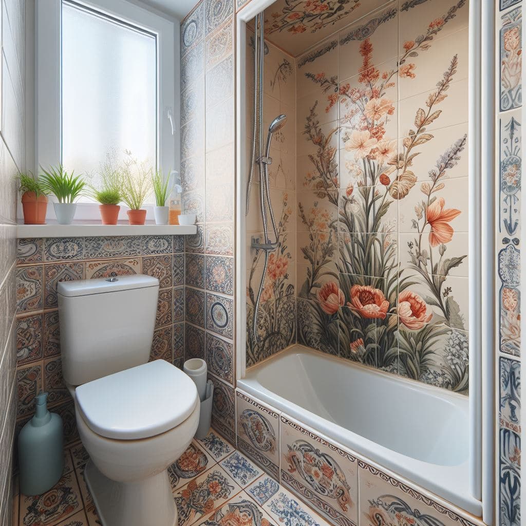 Floral Small Bathroom Ideas