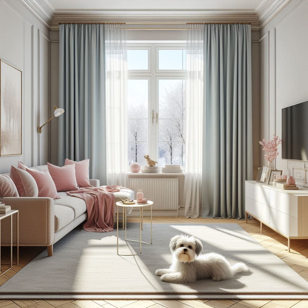 Small living room with dog
