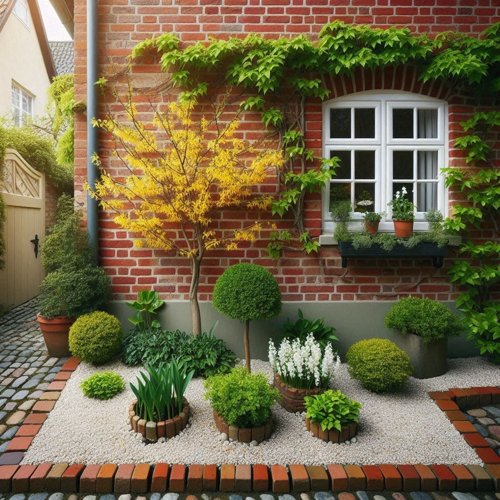 Inspiring Small Garden on Brick Wall