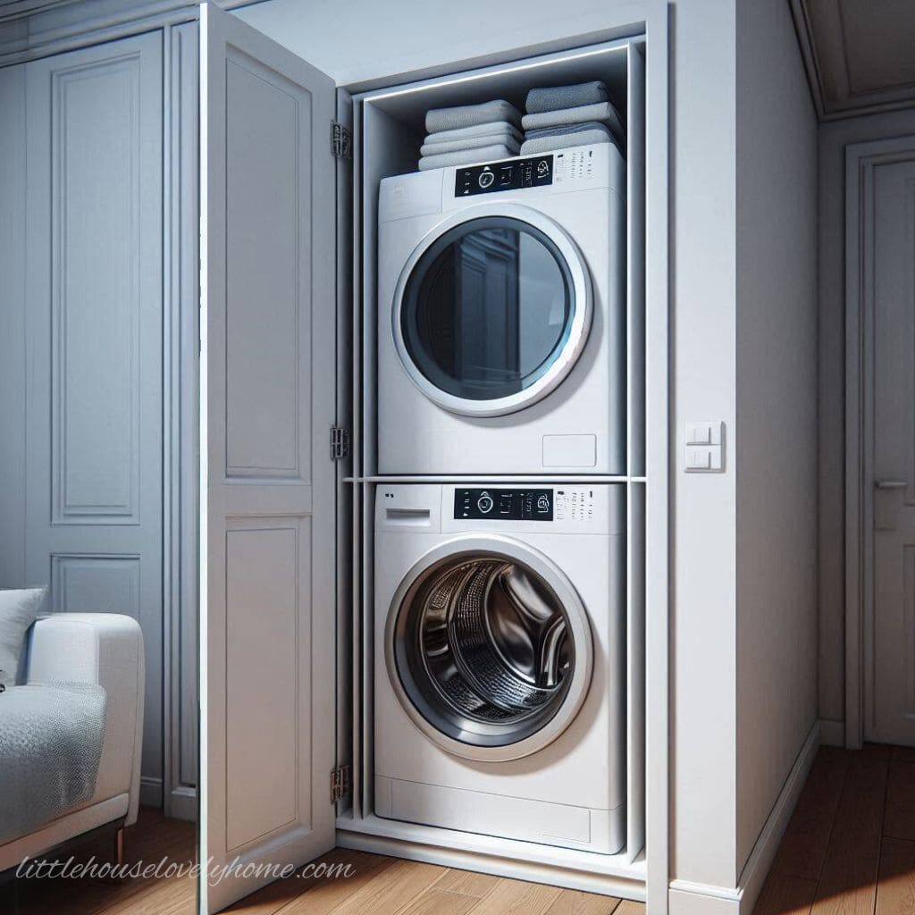 Minimalist style to keep washer and dryer