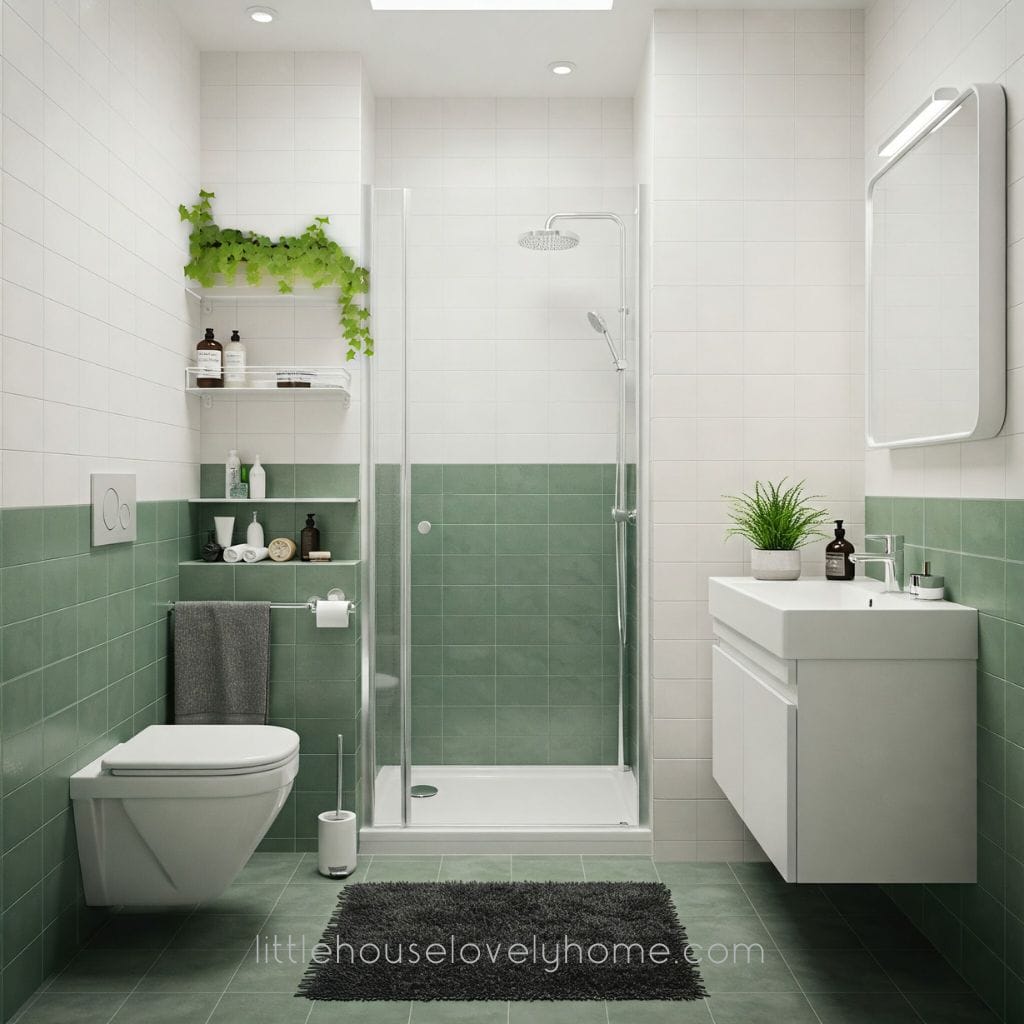 Modern Green and White Bathroom for a Fresh Look