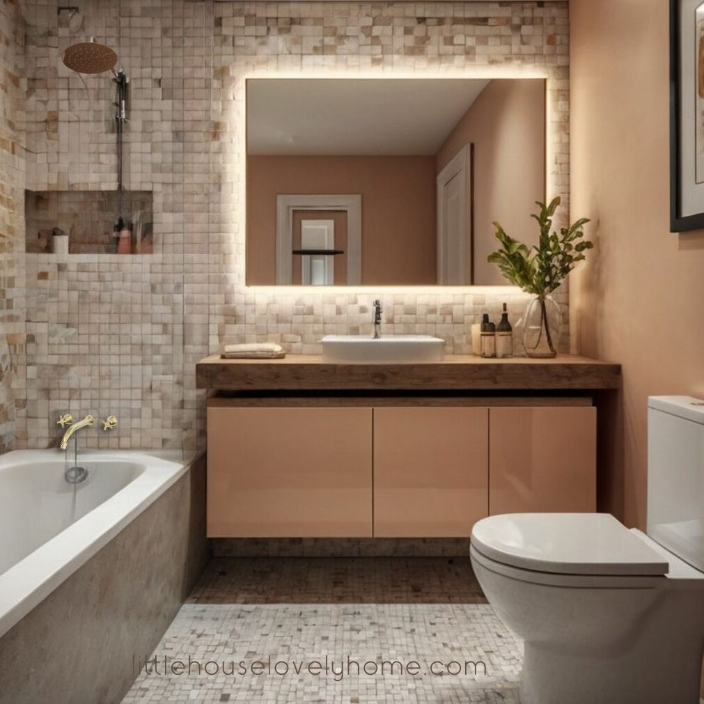 Warm and Elegant Small Bathroom Design_12 small bathroom ideas