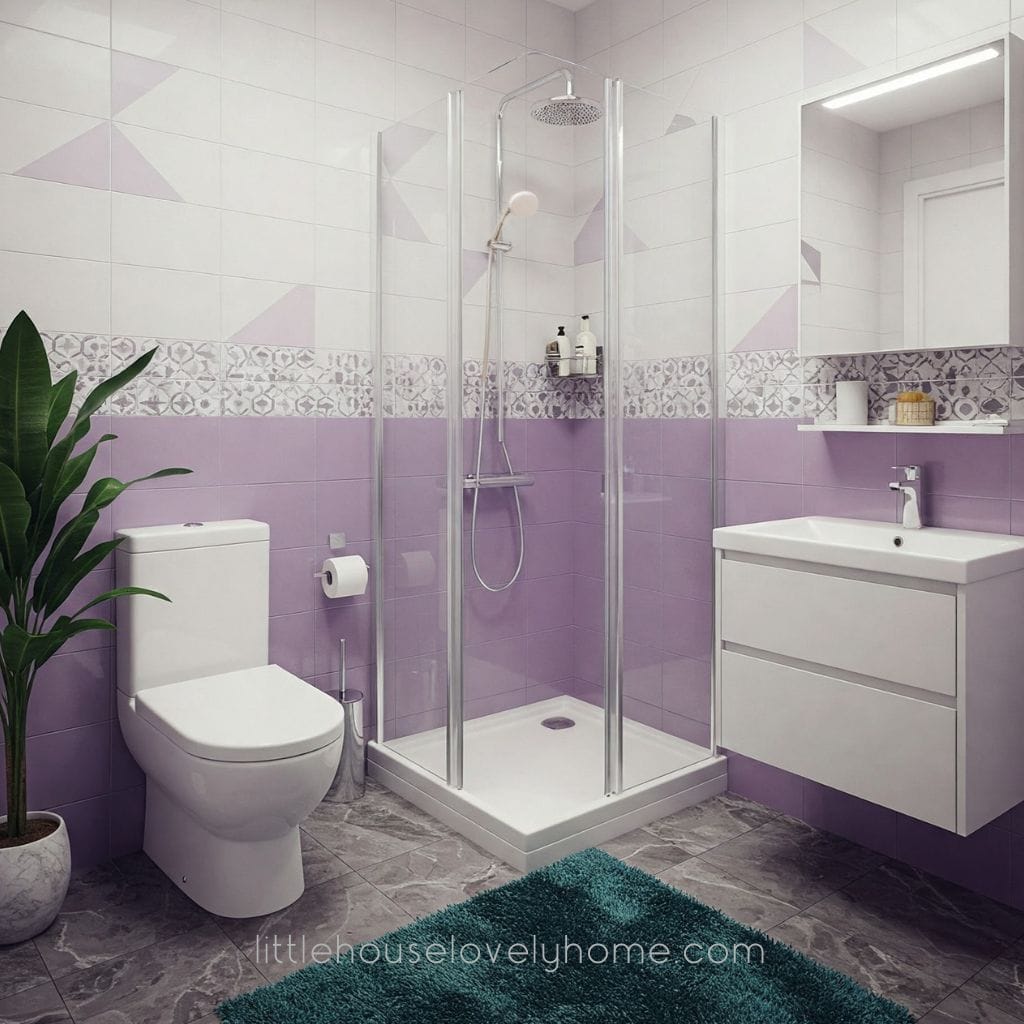 Lavender-Themed Small Bathroom Design